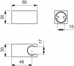 Ideal Standard kvadrātveida dušas klausules turētājs, Magnetic Grey 2