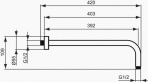 Ideal Standard dušas galvas turētājs no sienas 400mm, Sudrabs 3