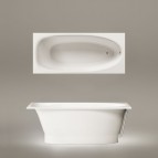PAA Ванна Uno Grande, 170x75 см, с низкой панелью и сифоном, белая