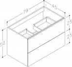 КАМE Gama Шкаф под раковину, 80 см, Black oak 2