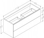 KAME Gama Izlietnes skapis, 120 cm, Matt white 2