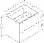 KAME Gama Izlietnes skapis, 60 cm, Black oak 2