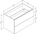 KAME Gama Izlietnes skapis, 80 cm, Black oak 2