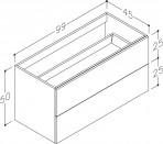 KAME Gama Izlietnes skapis, 100 cm, Matt white 2