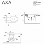 AXA Glomp WC piekaramais pods NO - RIM ar SC vāku, White Matt 6