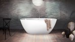 PAA Brīvi stāvoša vanna PERLA 1600 × 750 mm Silkstone, balta matēta  9