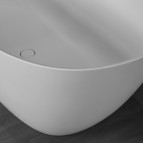 PAA Brīvi stāvoša vanna PERLA 1600 × 750 mm Silkstone, balta matēta  11