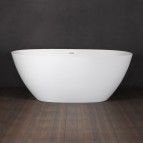 PAA Brīvi stāvoša vanna PERLA 1600 × 750 mm Silkstone, balta matēta  12