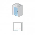 Dušas durvis nišā TLS2 1000,  bīdāmas, black matt/stikls, kreisā puse 3