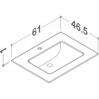 KAME Ilsa izlietne ar HPL virsmu, 61 cm, Sand stone 2