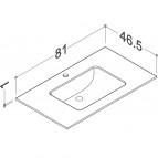 KAME Ilsa izlietne ar HPL virsmu, 81 cm, Sand stone 3