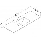 KAME Ilsa izlietne ar HPL virsmu, 121 cm, Grey moon 4