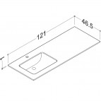 KAME Ilsa izlietne ar HPL virsmu, 121 cm, Grey moon 4