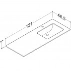 KAME Ilsa izlietne ar HPL virsmu, 121 cm, Grey moon 2