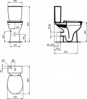 Invalīdu WC Eurovit Plus Raised, ar skalošanas kasti + plāno vāku 4