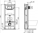 Инсталляция для подвесного унитаза ProSys™ 120M c креплениями 3