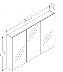 RB Vannas istabas spoguļskapītis 98.2 cm, Ozols 2