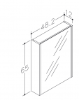 RB Vannas istabas spoguļskapītis 48.2 cm, Ozols 2