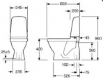 Nautic 1500 WC pods C+ Hygienic Flush ar SC vāku 10