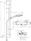 Hansgrohe Pulsify Select S Dušas sistēma 105, 3jet, 65 cm, MB 9