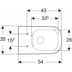 Geberit Smyle Square piekarams pods + SC vāks, Rimfree, Balts 14