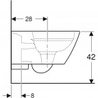 Geberit Smyle Square piekarams pods + SC vāks, Rimfree, Balts 13