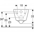 Geberit Smyle Square piekarams pods + SC vāks, Rimfree, Balts 12