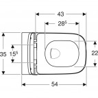 Geberit Smyle Square piekarams pods + SC vāks, Rimfree, Balts 4