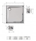 SUNDIS kvadrātveida dušas kabīne 900 x 900 mm, Brilliant/Transparent 4