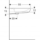 Selnova Comfort izlietne, cilvēkiem ar īpašām vajadzībām 55 cm, Balta 3