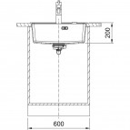 Maris MRG 610-52A virtuves izlietne, 560 x 510 mm, PushKnob vadība 3