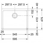 Belfast BAK 710 virtuves izlietne ar push-knob vad, 595x475 mm, Balta  2