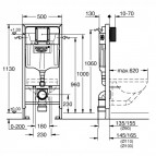 Grohe Rapid SL kompl. 3 in 1 taustiņš Skate Cosmo mini S hroms  4