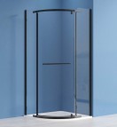 JANDIS pusapaļa dušas kabīne 900 x 900 mm, Black elox/Transparent