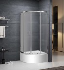 MUNDIS pusapaļa dušas kabīne 900 x 900 mm, Brillant/Tweed glass