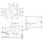 Acanto Rimless Turboflush pods 530 x 360 mm ar SC vāku, Balts 5