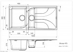 Akmens masas izlietne Monza 475, BIANCO TITANO 68 3