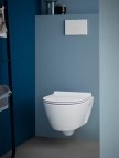 Duravit No.1 Rimless piekaramais pods ar SC vāku 401x430 mm, Balts 6