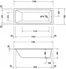 Duravit No.1 iebūvējamā vanna 1500 x 700 mm, Balta 2