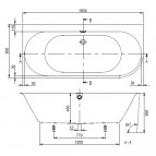 Oberon 2.0 Quaryl® vanna 1800 x 800 mm, kreisā puse, Balta 5