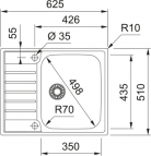 Argos AGX 211-62 virtuves izlietne, 625x510 mm, PushKnob vadība 3