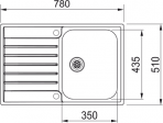 Argos AGX 211-78 virtuves izlietne, 780x510 mm, PushKnob vadība 2