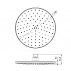 Augšējās dušas galva Vento pelēka apaļa 228mm 3