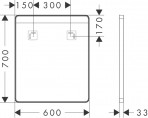 Hansgrohe Xarita Lite Q Spogulis ar horizontālām LED gaismām, MB 7