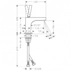 Axor Citterio izlietnes maisītājs, 115mm 2