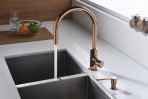 Pori izvelkams virtuves izlietnes maisītājs, inox/pink gold