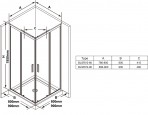 BlixSlim BLSRV2 80dušas stūris spīdīgs(Bright Alu)profils +transparent 4