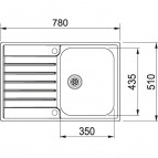 Argos AGX 211-78 izlietne nerūsējošs tērauds, Slim 2