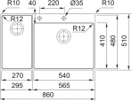 Box Centre BWX 220-54-27 A virtuves izlietne, 860 x 510 mm 2