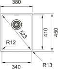 Box BXX 210/110-34 virtuves izlietne, 380x450 mm. Manuāla vadība 2